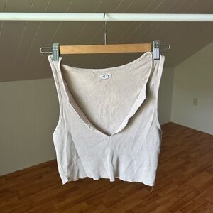 Garage Cream Ribbed Tank Top